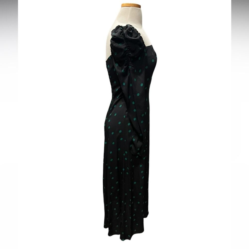 & OTHER STORIES Black fitted polka dot dress Long Sleeve Midi Size 8 - Picture 7 of 12